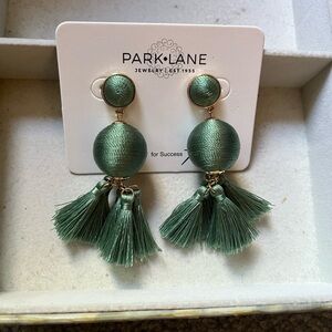 Park Lane Sage Green Tassel Earrings